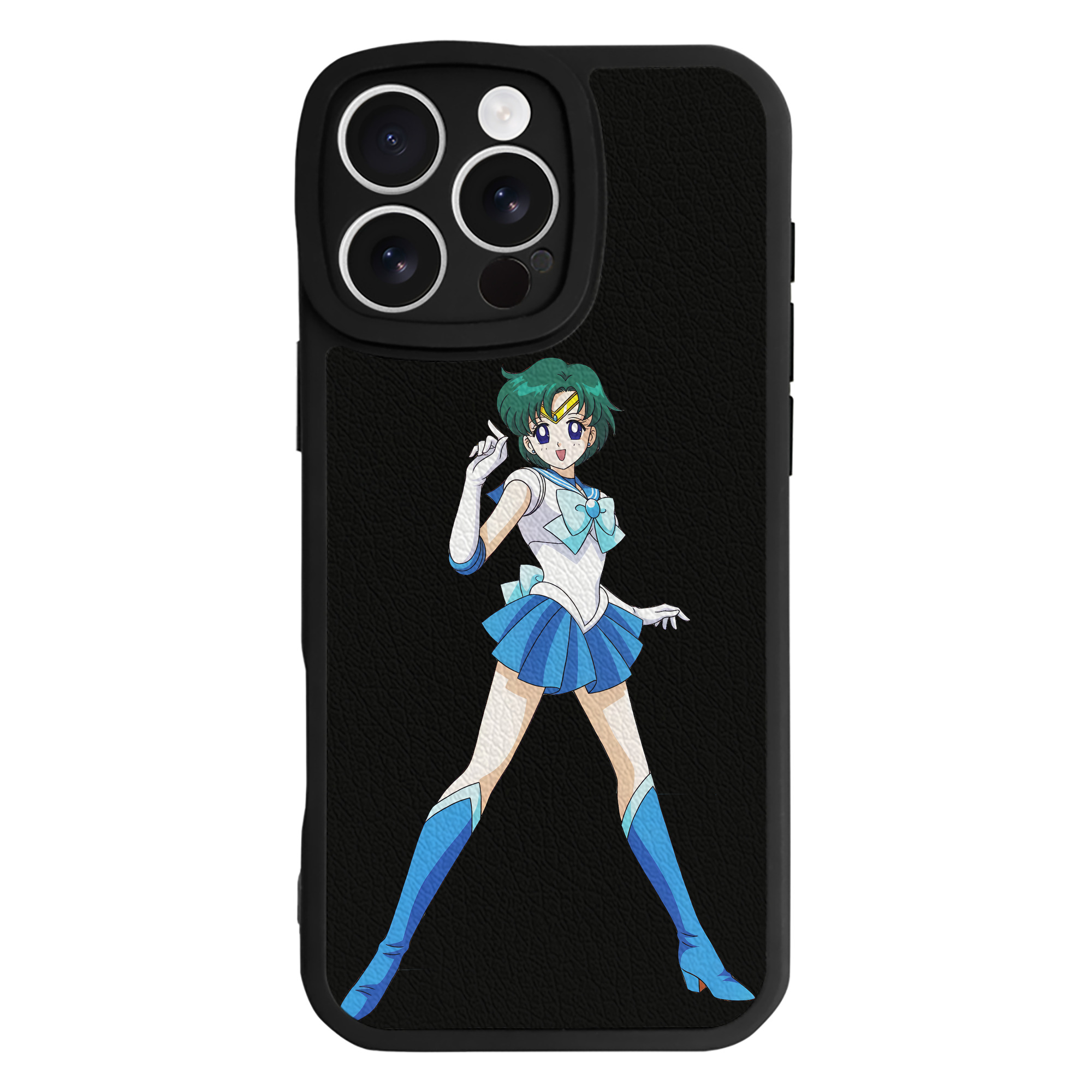 （画像用） 美少女戦士セーラームーン 海王 みちる（かいおう みちる） Sailor Moon Kaiou Michiru 【iPhone 16シリーズ対応】シリコンスマホケース（レザー調） 材質：シリコン